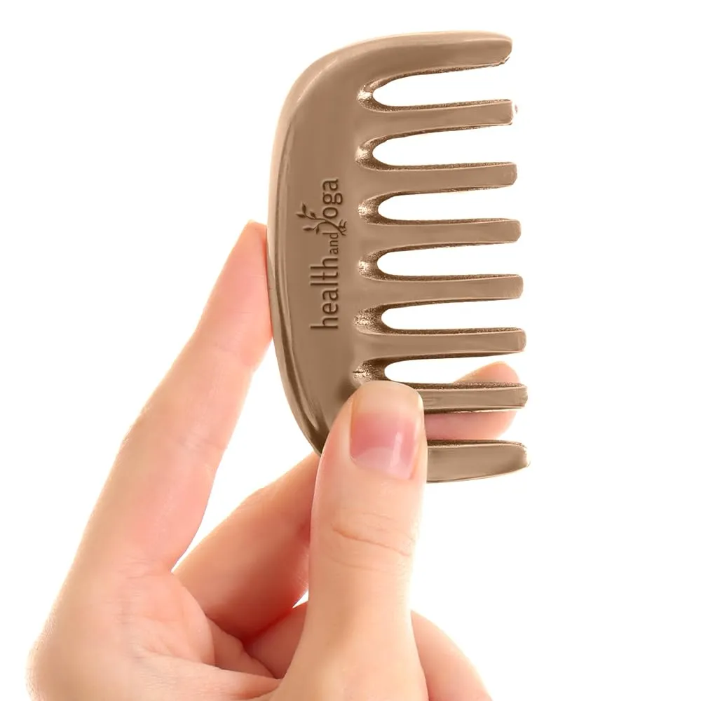 HealthAndYoga™ Kansa Comb - Ayurvedic Healing Bronze Metal Hair Care Accessory - Detox Head Massage - Smoothens Hair, Clears Dandruff, Tones Scalp, Revitalises Hair Roots,Boosts Hair Regrowth, Relaxes