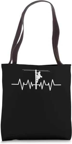 Heartbeat Heartline Heart Rate Tower Climber Tote Bag