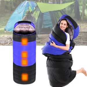 Heated Sleeping Bag for Adults, USB Power Sleeping Bag Liner Heated Blanket with 3 Adjustable Temperature, 3-4 Season Tent Heater for Camping for Backpacking Camping