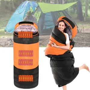 Heated Sleeping Bag for Adults, USB Power Sleeping Bag Liner Heated Blanket with 3 Adjustable Temperature, 3-4 Season Tent Heater for Camping for Backpacking Camping