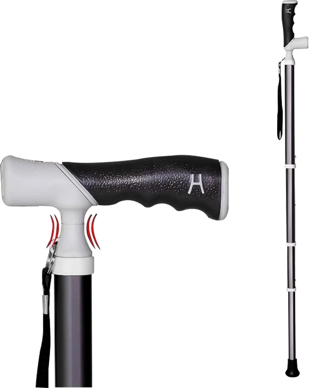 Height Adjustable Cane Wonderful Cane 105Cm/41In Telescopic Blind Cane Folding Hiking Cane for Elderly and Mountaineers(A,38~105cm)