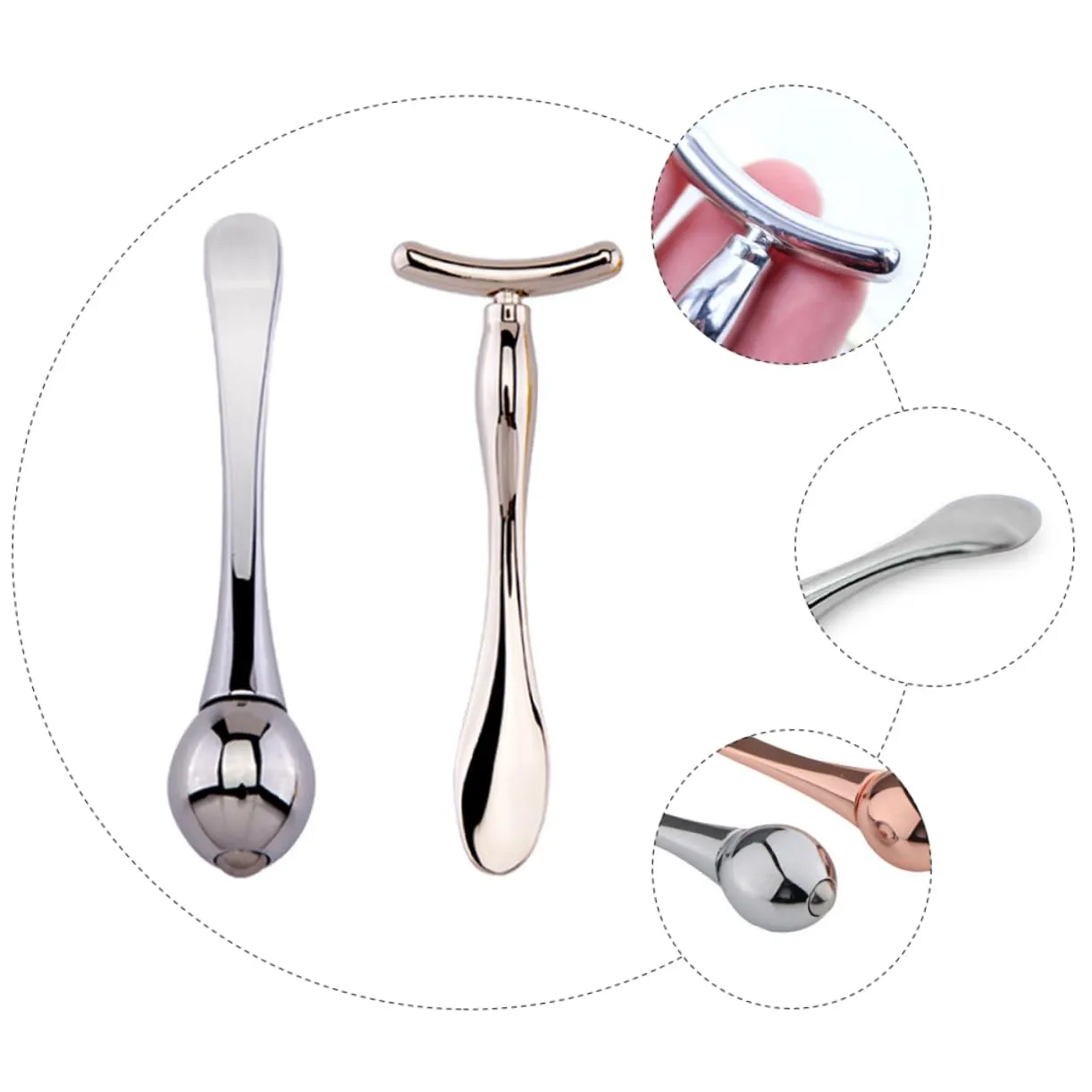 Hemoton 3 Sets Mini Eye Massager Roller T-stick for Dark Circles Relief Eye Skin Care Travel Size