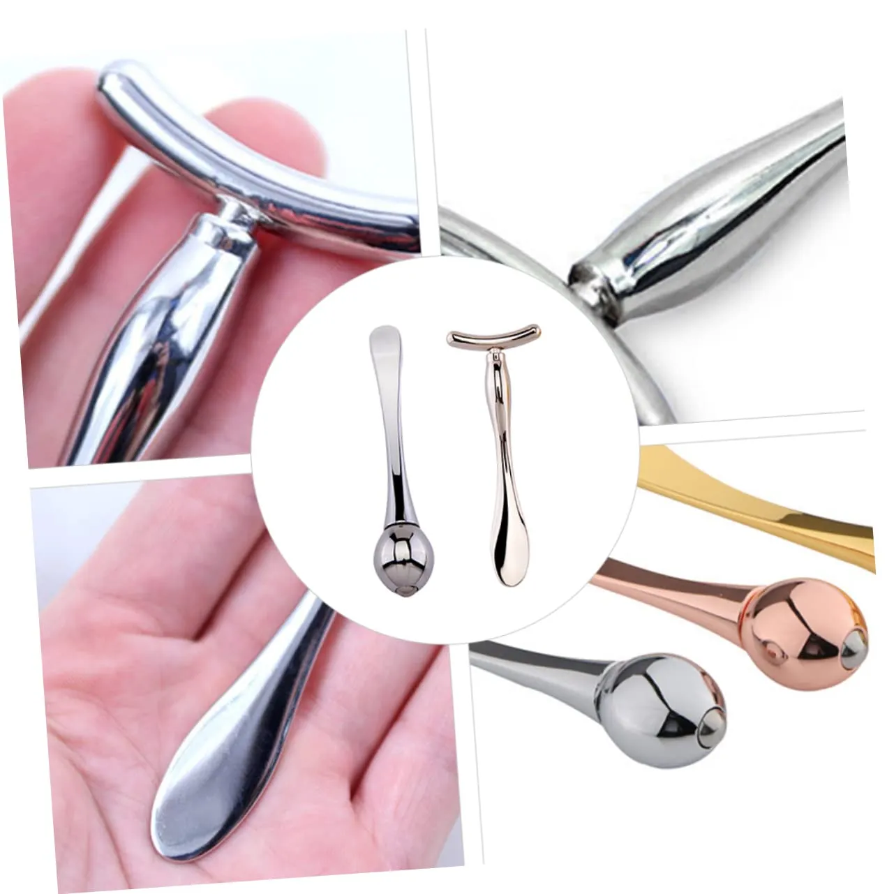 Hemoton 3 Sets Mini Eye Massager Roller T-stick for Dark Circles Relief Eye Skin Care Travel Size