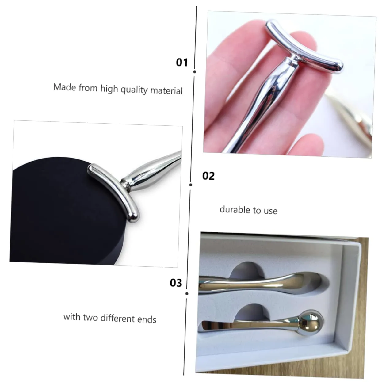 Hemoton 3 Sets Mini Eye Massager Roller T-stick for Dark Circles Relief Eye Skin Care Travel Size
