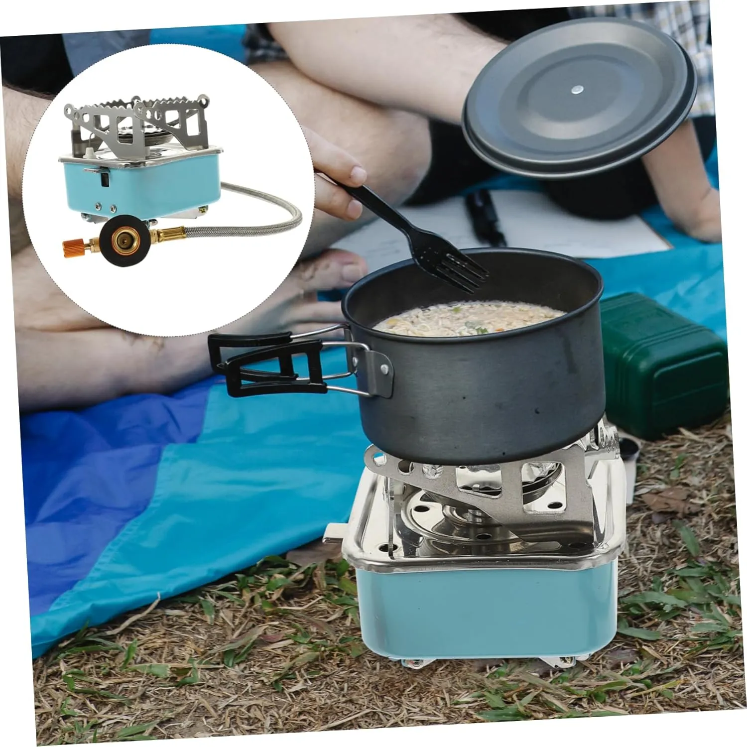 Hemoton Foldable Portable Gas Stove Compact and Lightweight Design for Outdoor Camping Hiking and Easy to Install and Operate Versatile Cooker with Screw for Picnics and Adventures