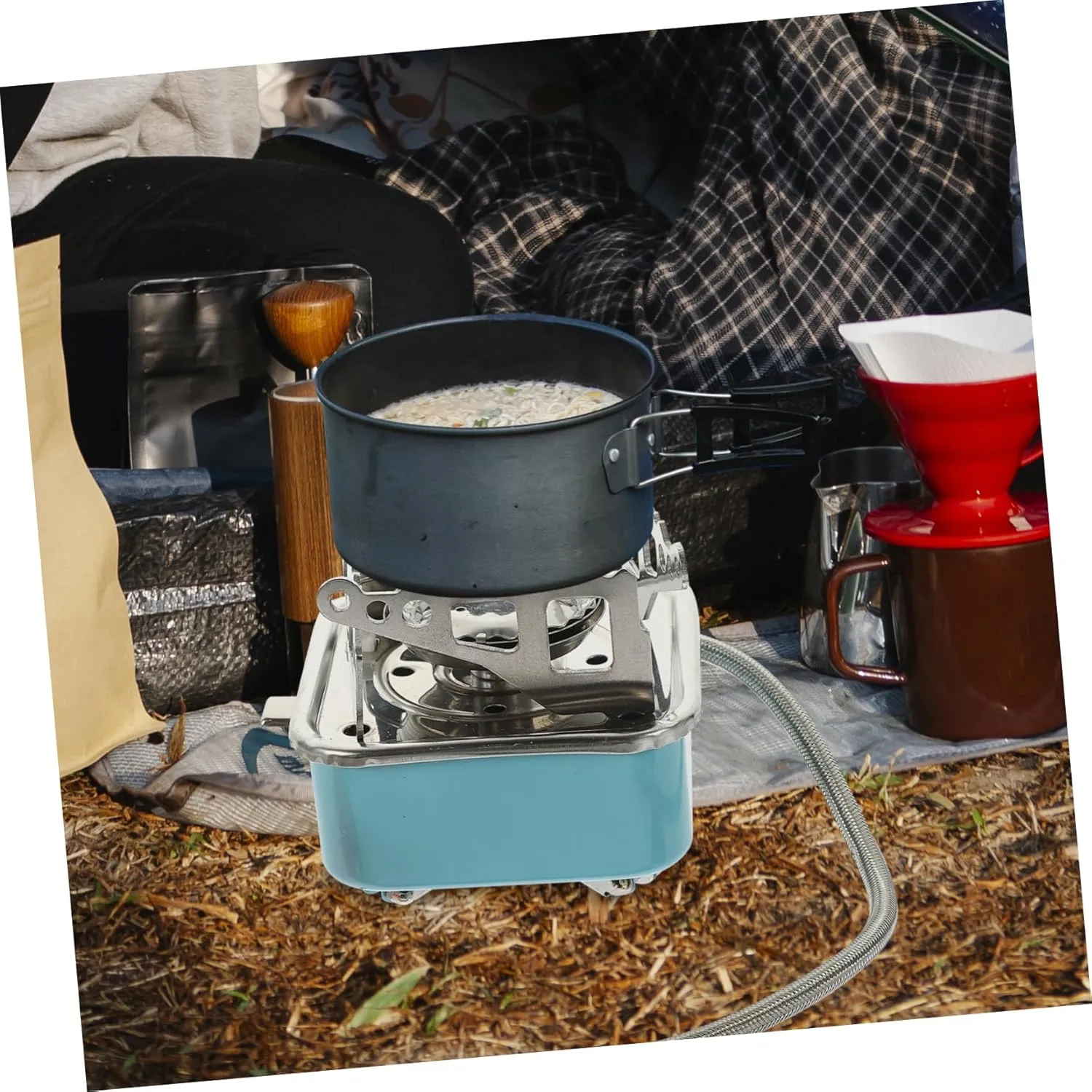 Hemoton Foldable Portable Gas Stove Compact and Lightweight Design for Outdoor Camping Hiking and Easy to Install and Operate Versatile Cooker with Screw for Picnics and Adventures