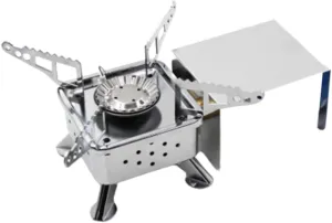 HEMOTON Portable Propane Camping Stove Mini Gas Cooker Foldable Outdoor Picnic Stove Sturdy Stainless Steel Cooking Furnace
