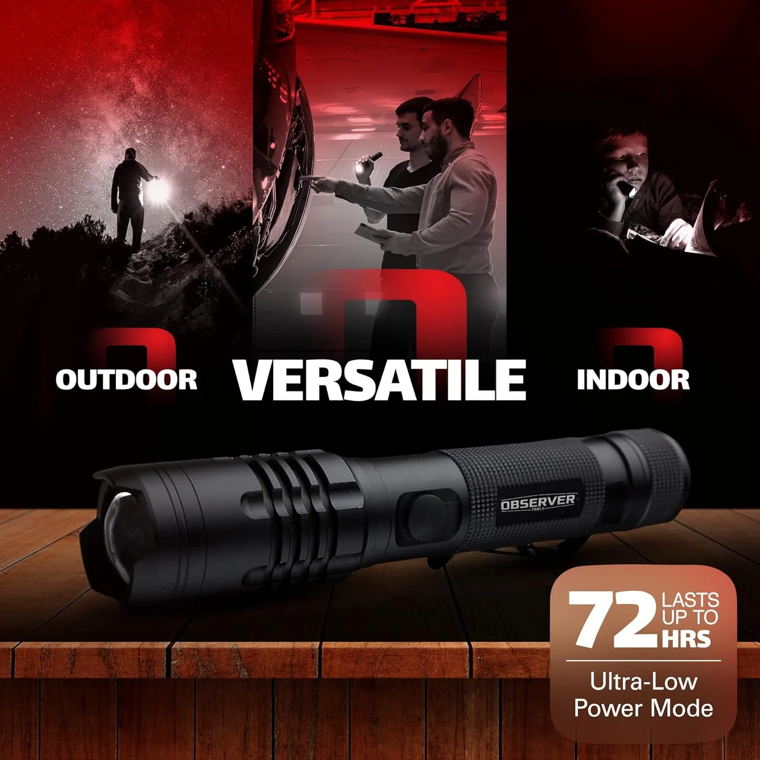 High Lumen Utility Flashlight, Rear Magnet, LED, Rechargeable, Powerbank for Phone, AAA Adapter - Tactical, Military, Police Flashlight, 1200 Super Bright Lumens