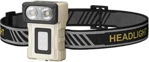 Hiking Headlamp - Camping Portable LED Headlamp | Induction Floodlight Headlight with Magnetic Hat Clip | 180° Adjustable Head Light Flashlight | Backpacking Headlamp for Hunting Repairing
