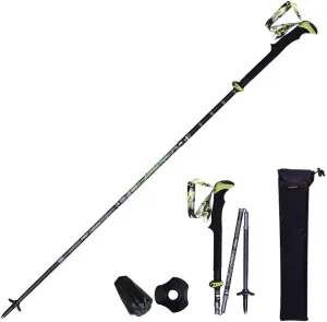 Hiking Poles 7001 Super-Hard Aluminum, Carbon Fiber Trekking Poles Lightweight Collapsible Folding Walking Sticks Included A Mud Baskets, Foot Cover, (Black M)