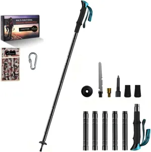 Hiking Poles, Adjustable Trekking Sticks 49.6 Inches, Aluminum Alloy with EVA Foam Handle, Quick-Lock System, Tungsten Steel Tip, Dark Grey
