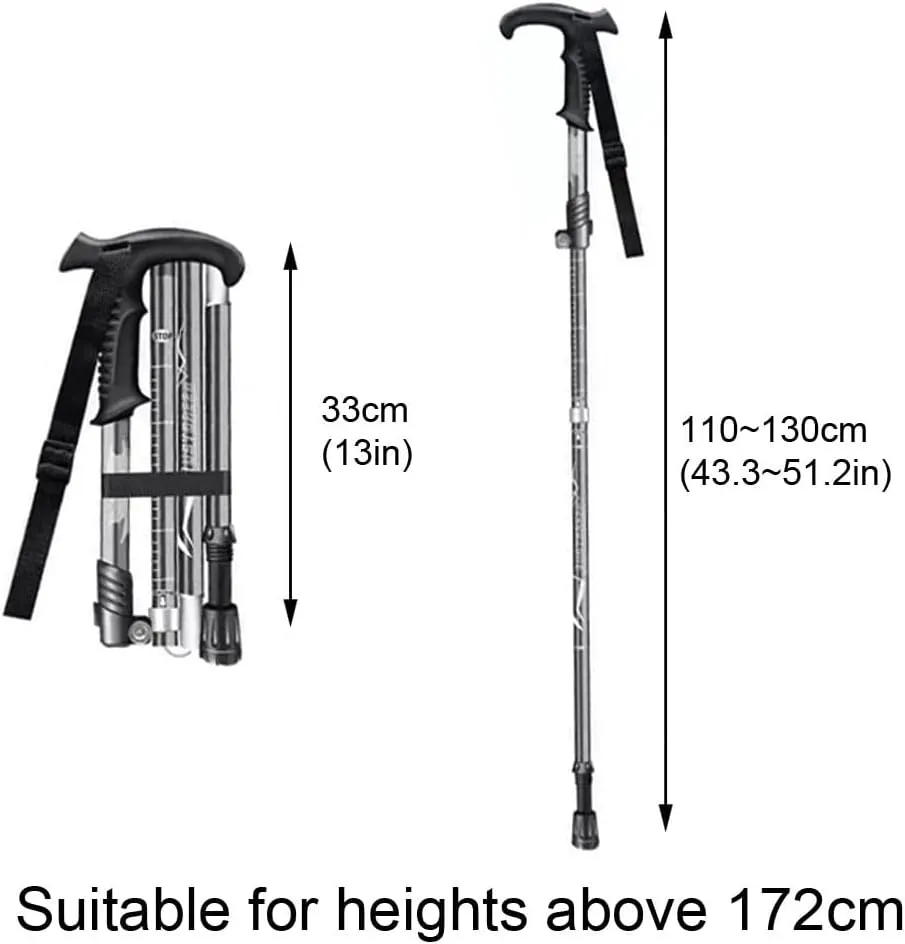 Hiking Poles For Men Walking Poles For Women Shock Absorption System Trekking Poles Telescopic Trail Running Poles Collapsible Ultralight Hiking Sticks For Senior Trekking, Backpacking, Hiking