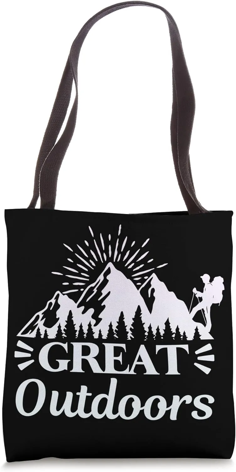Hiking Saying, Mountain Lines, Alps Motif, Hiking. Tote Bag