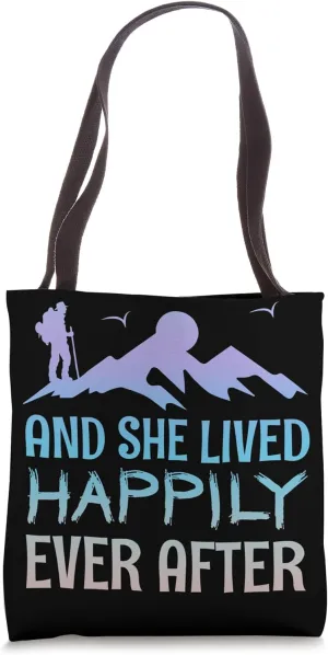 Hiking Saying, Mountain Lines, Alps Motif, Hiking. Tote Bag