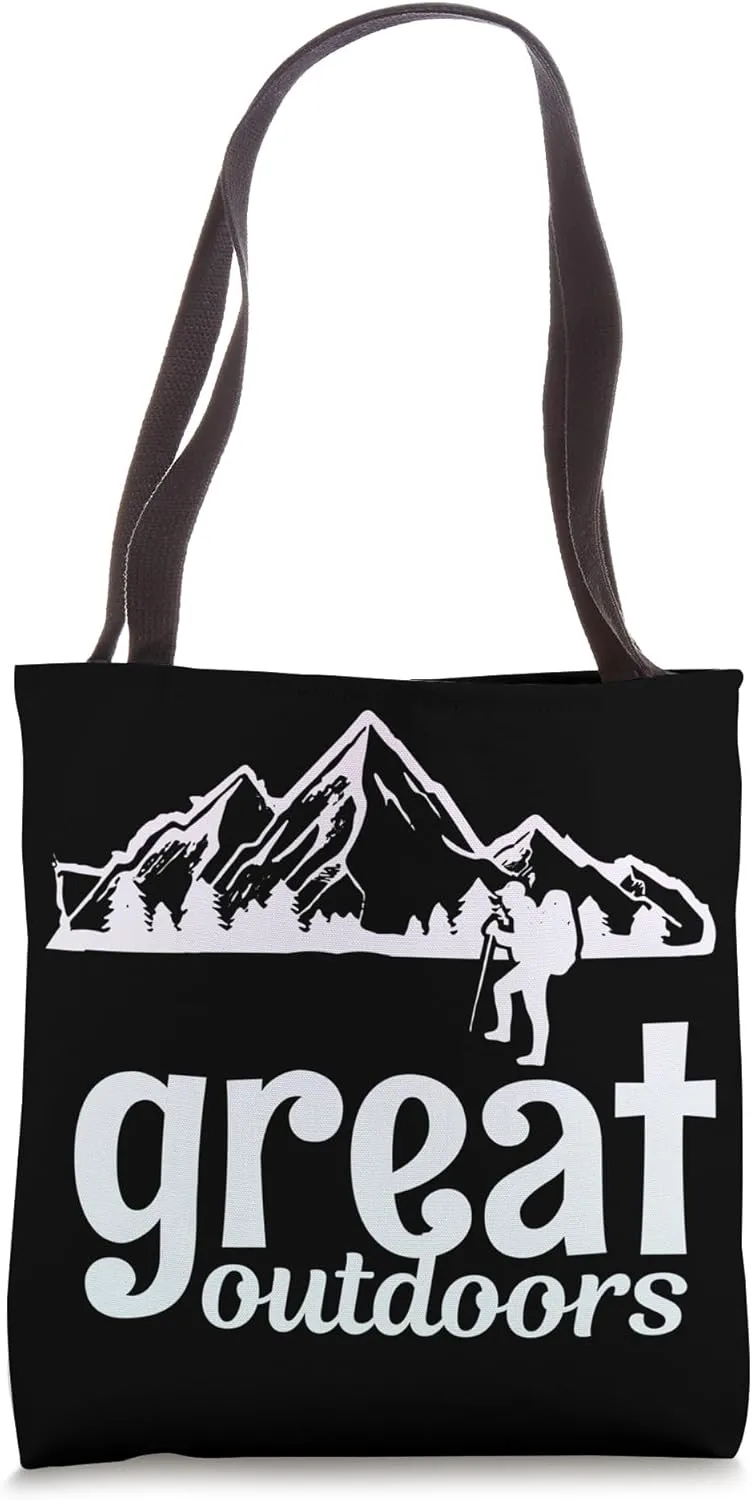 Hiking Saying, Mountain Lines, Alps Motif, Hiking. Tote Bag