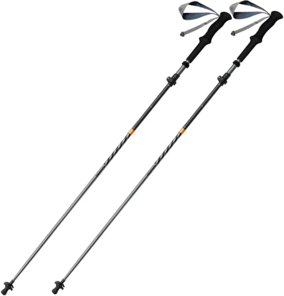 Hiking Sticks with EVA Grips- 5-Stage Telescopic, Collapsible, Shock-Absorbent Trekking Poles, 2 Pack