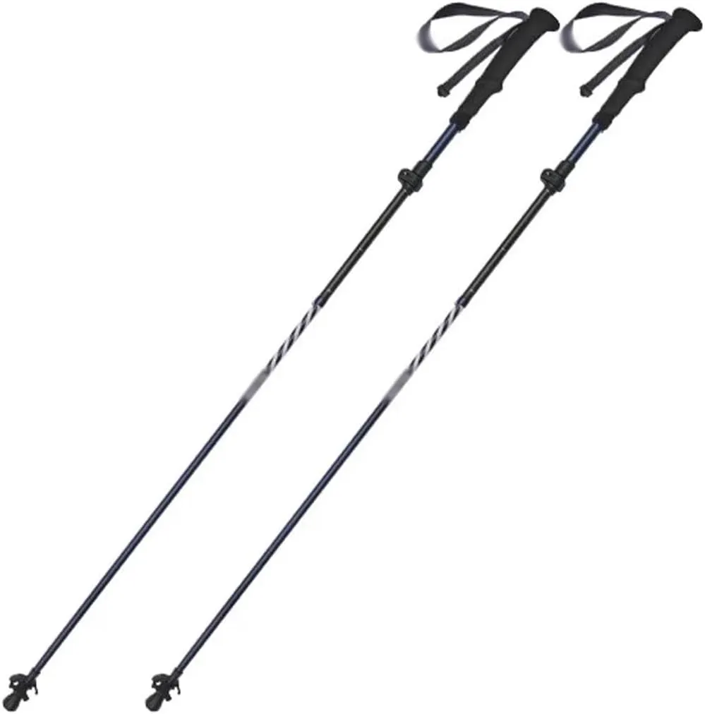 Hiking Sticks with EVA Grips- 5-Stage Telescopic, Collapsible, Shock-Absorbent Trekking Poles, 2 Pack