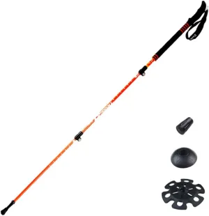 Hiking Trekking Poles 1-Pack Lightweight Carbon Fiber Alpenstocks Mountaineering Anti Shock Trekking Poles with Accessories, Extended Foam EVA Grips
