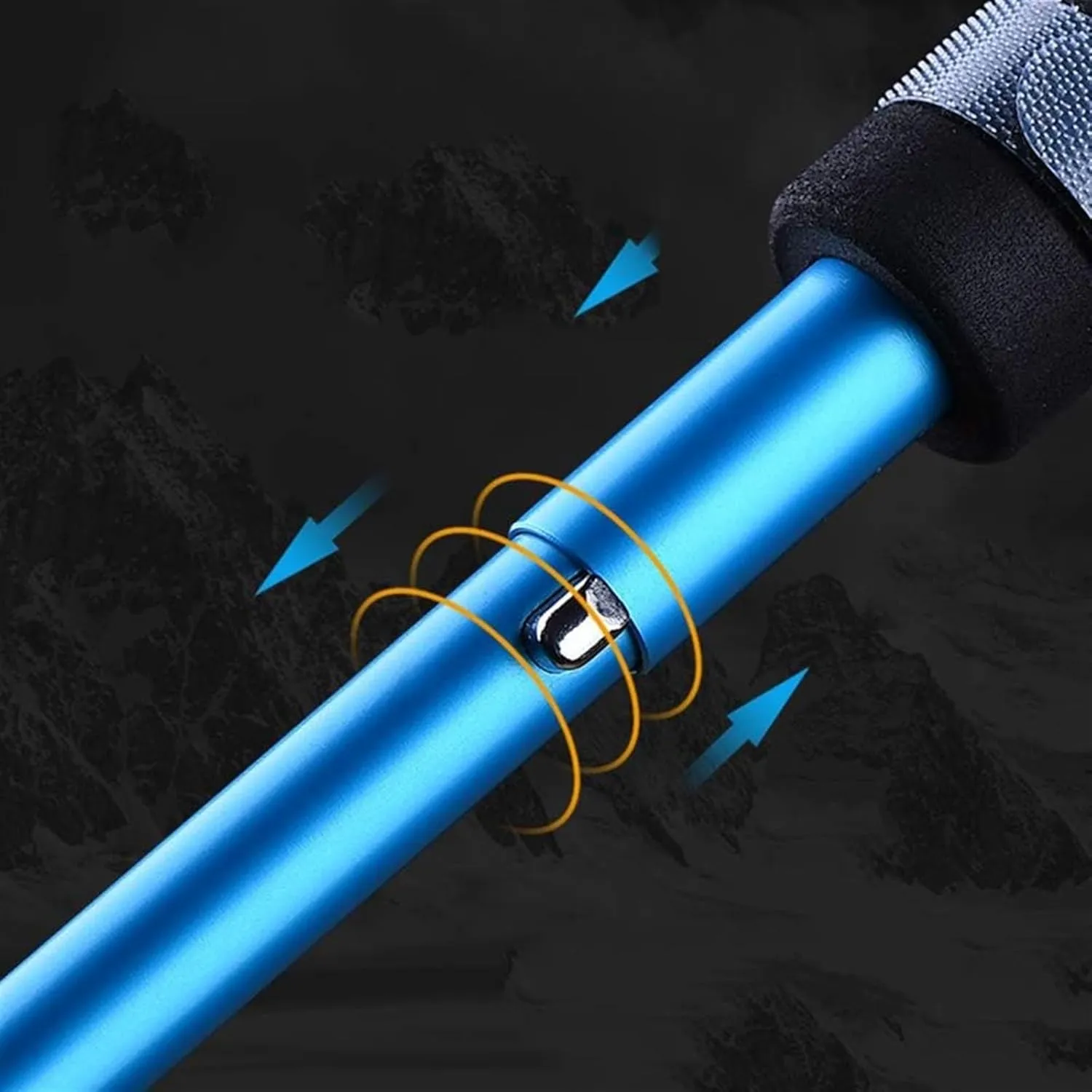 Hiking Trekking Poles 2-pc Pack Trekking Poles Adjustable Length Walking Sticks Ultralightwith for Camping Mountaining Hiking Sticks for Trekking(110cm)