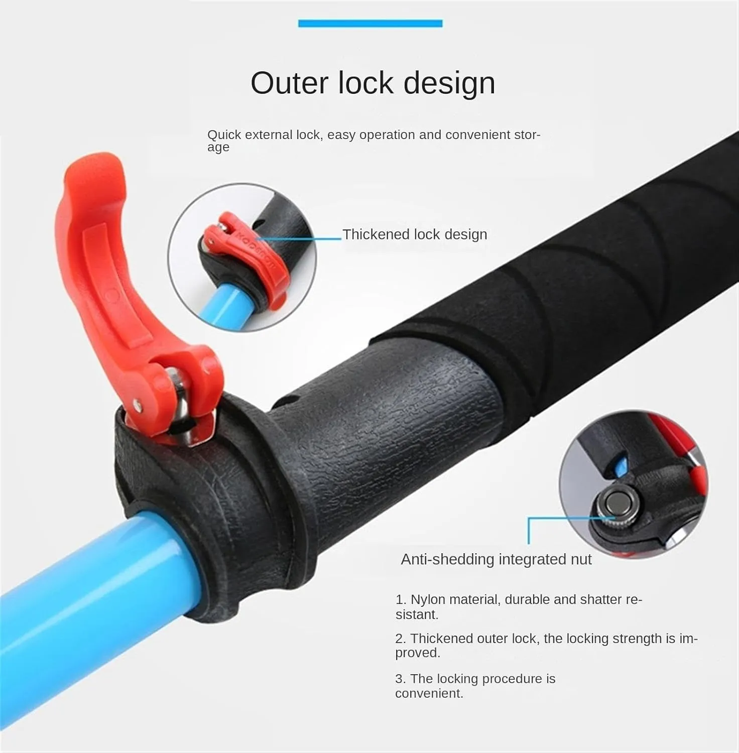 Hiking Trekking Poles Carbon Fiber Trekking Poles Lightweight Hiking Walking Sticks with EVA Handle Grip Hiking Sticks for Trekking(Red,110cm)