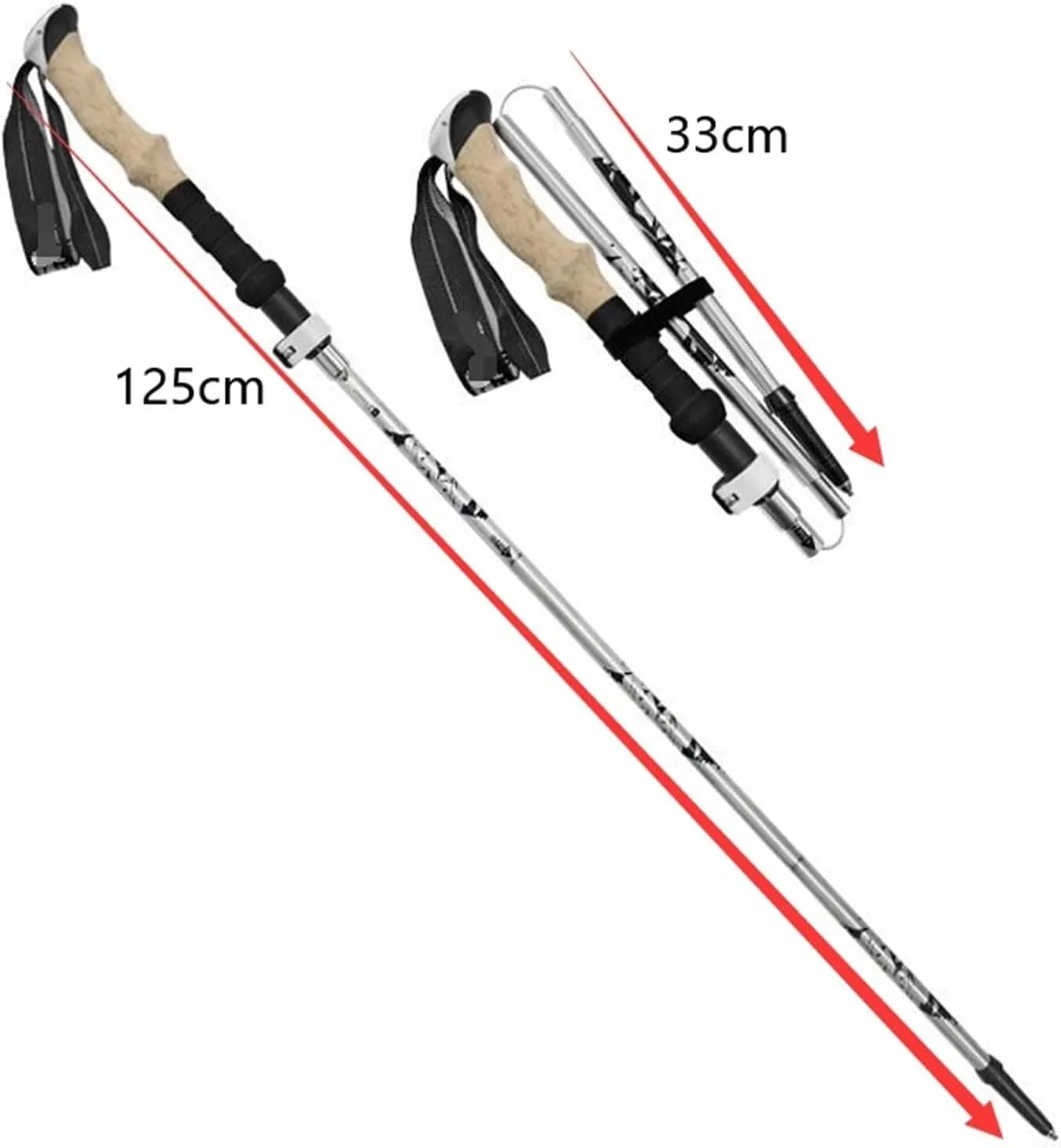 Hiking Trekking Poles Hiking Poles Aluminum Alloy Trekking Sticks Lightweight Telescopic Strong for Camping Hiking Sticks for Trekking