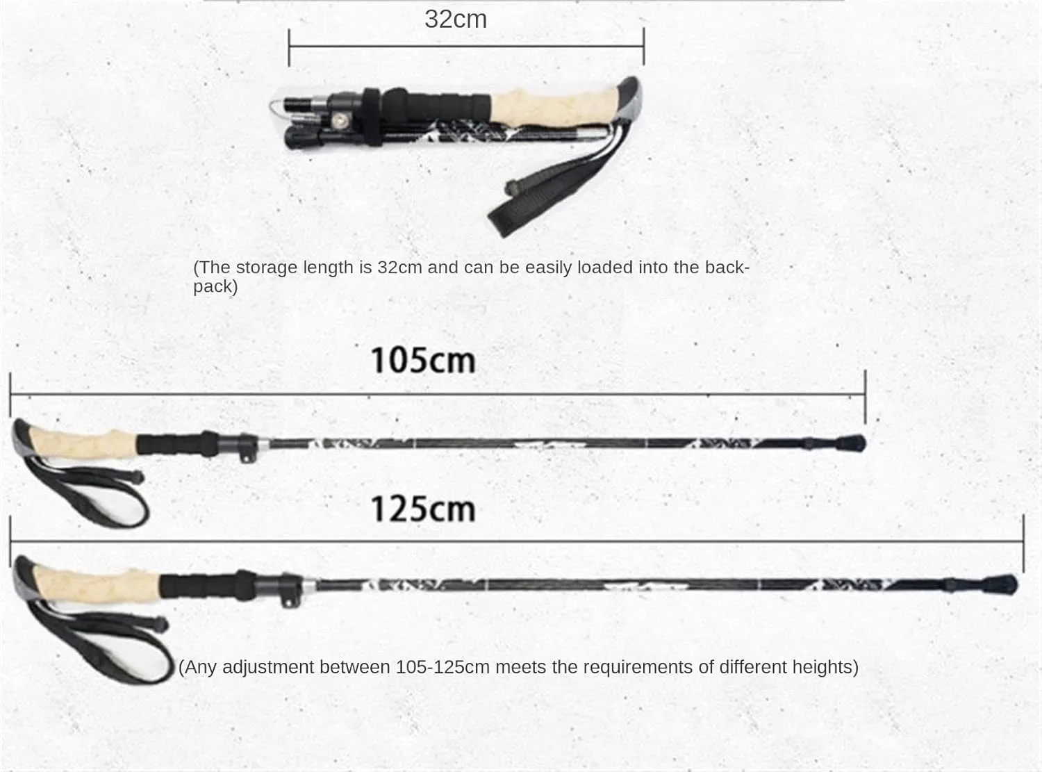 Hiking Trekking Poles Lightweight Hiking Poles Aluminum Alloy Walking Sticks Adjustable for Hiking Camping Hiking Sticks for Trekking