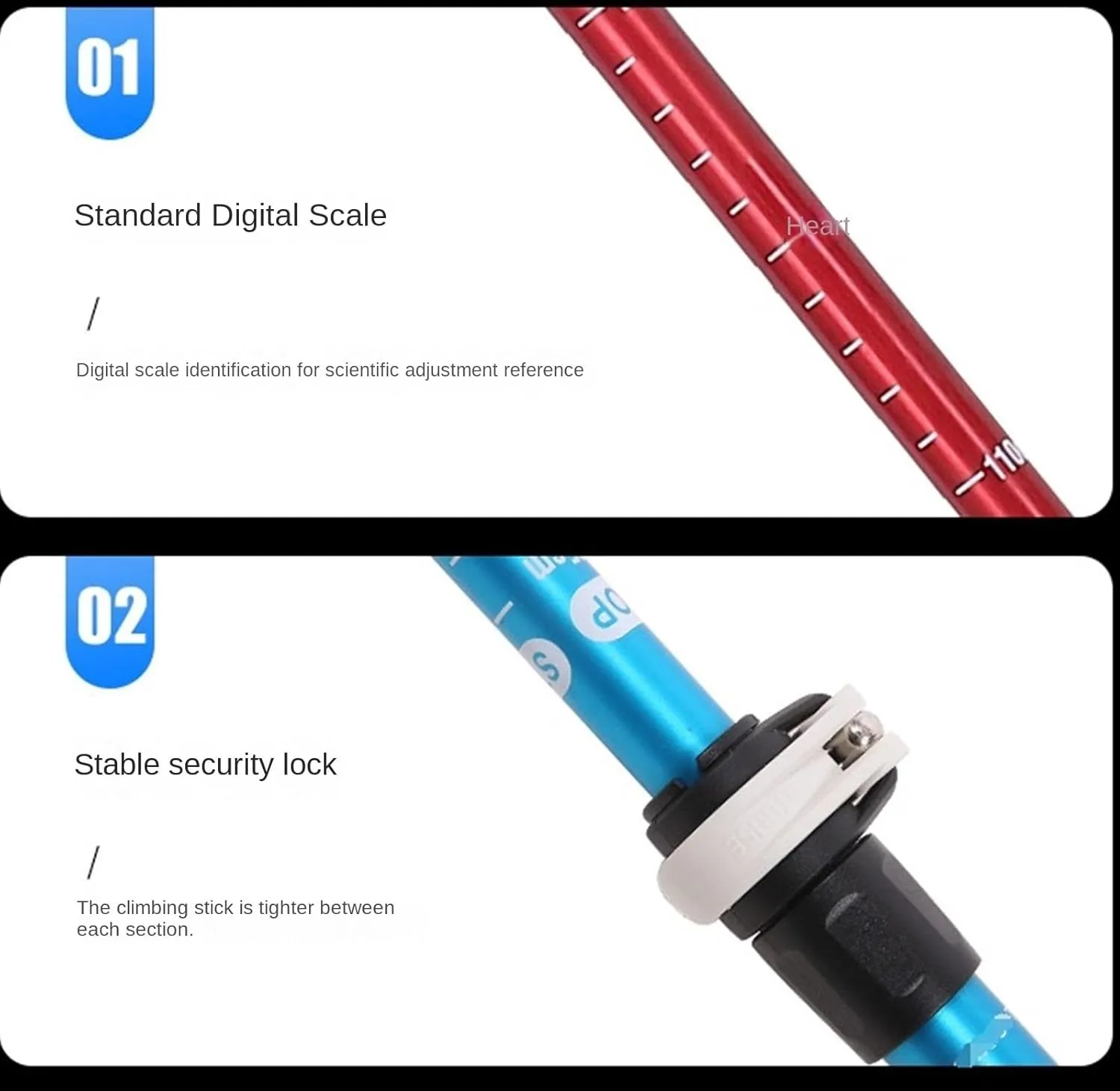 Hiking Trekking Poles Lightweight Outdoor Trekking Poles Retractable Hiking Trekking Poles for Camping Hiking Sticks for Trekking(Blue,107-125cm)