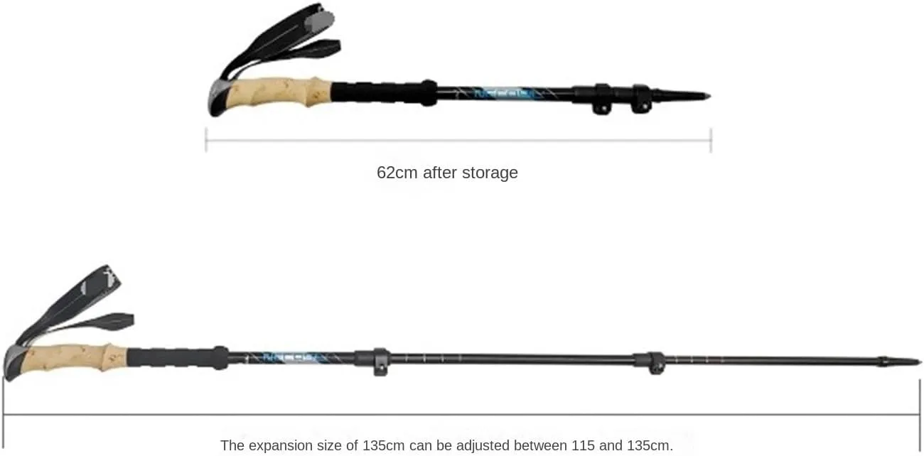 Hiking Trekking Poles Lightweight Trekking Poles Aluminum Adjustable Hiking Sticks Telescoping Walking Sticks Hiking Sticks for Trekking(Black)