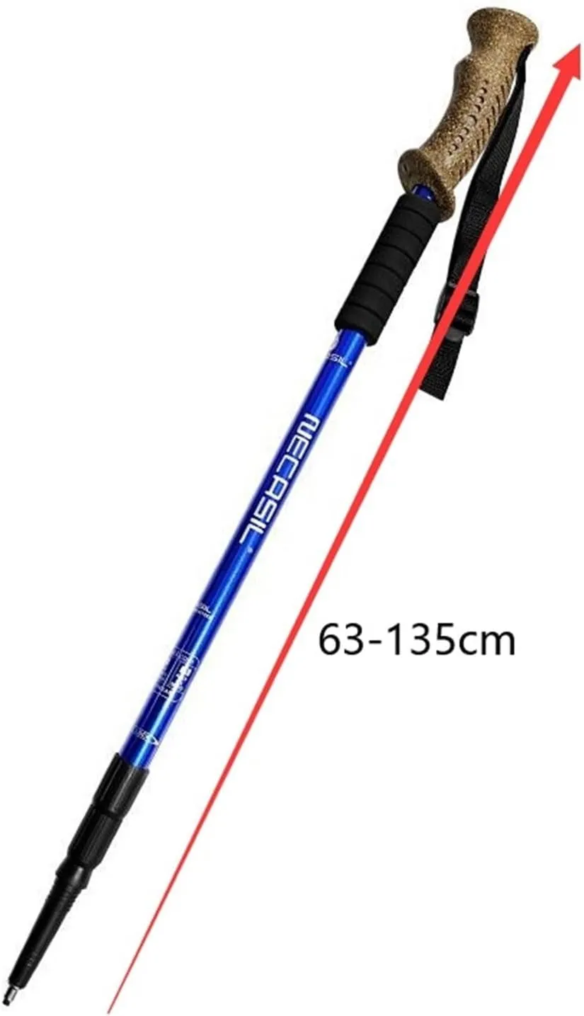 Hiking Trekking Poles Telescopic Walking Poles Adjustable Aluminium Lightweight Hiking Poles Outdoor Camping Hiking Sticks for Trekking(Black)