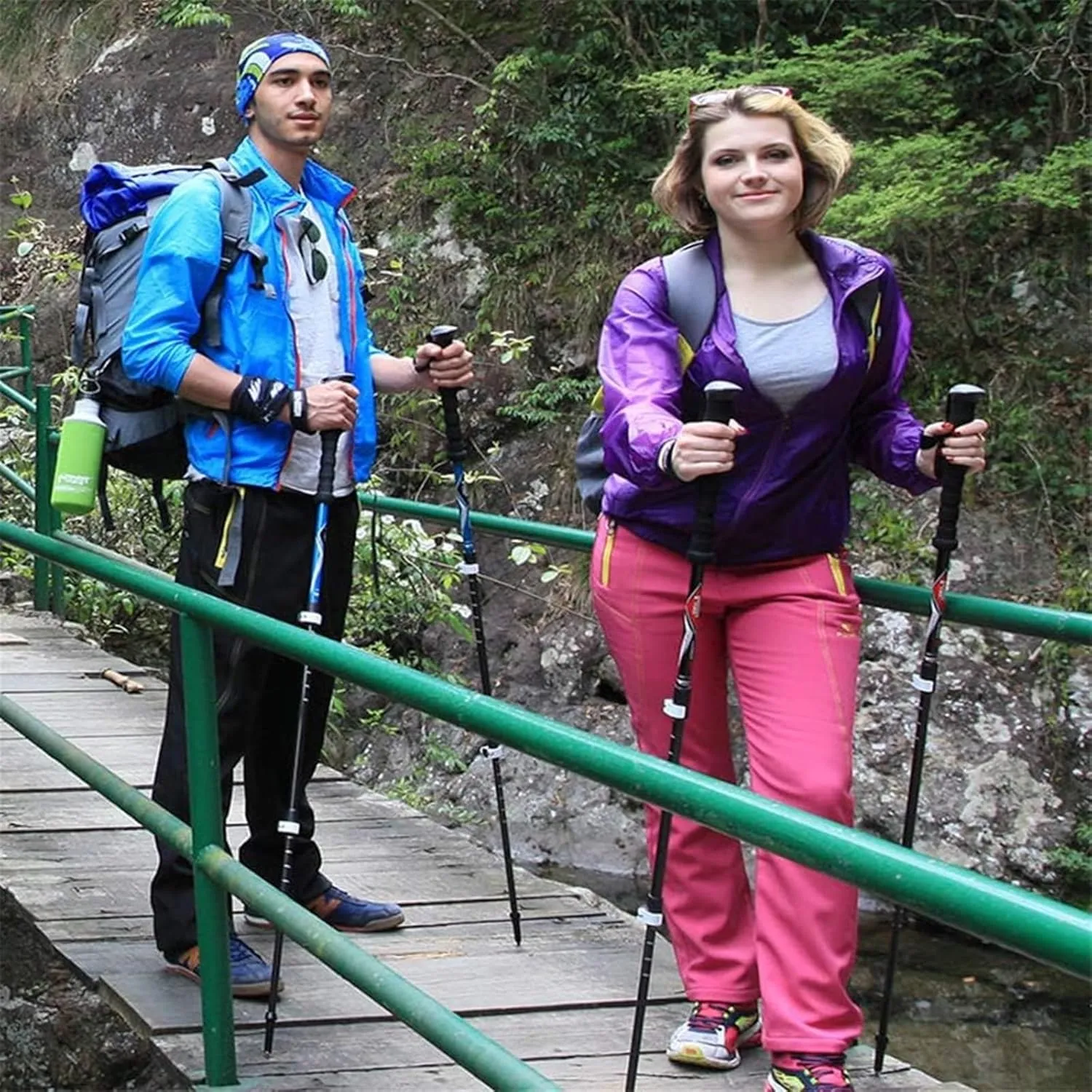 Hiking Trekking Poles Trekking Poles Adjustable Aluminum Alloy Hiking Walking Sticks Lightweight with EVA Foam Handle Hiking Sticks for Trekking