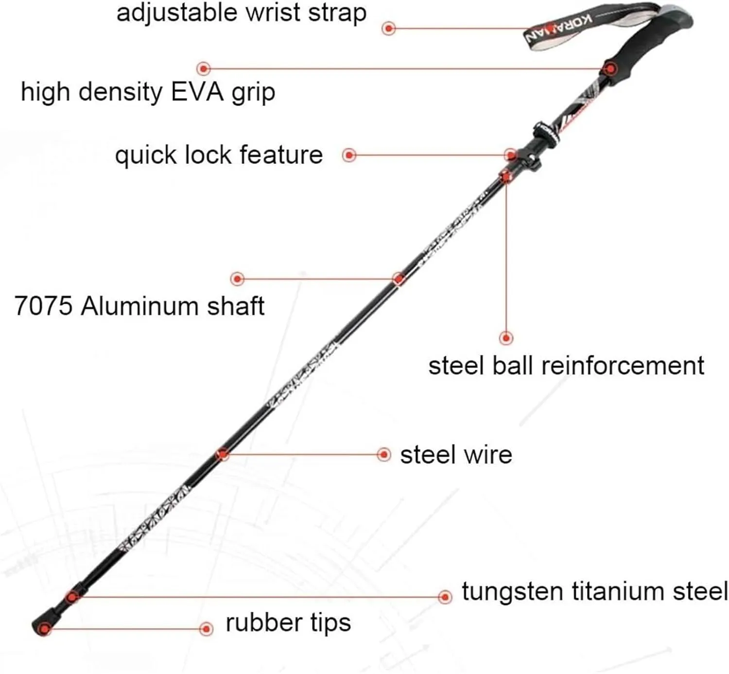 Hiking Trekking Poles Trekking Poles Adjustable Aluminum Alloy Hiking Walking Sticks Lightweight with EVA Foam Handle Hiking Sticks for Trekking