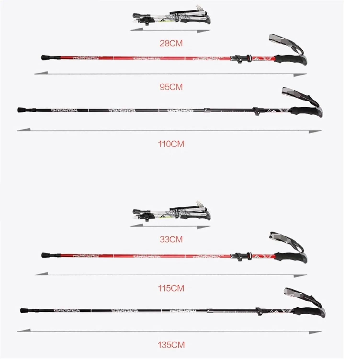 Hiking Trekking Poles Trekking Poles Adjustable Aluminum Alloy Hiking Walking Sticks Lightweight with EVA Foam Handle Hiking Sticks for Trekking