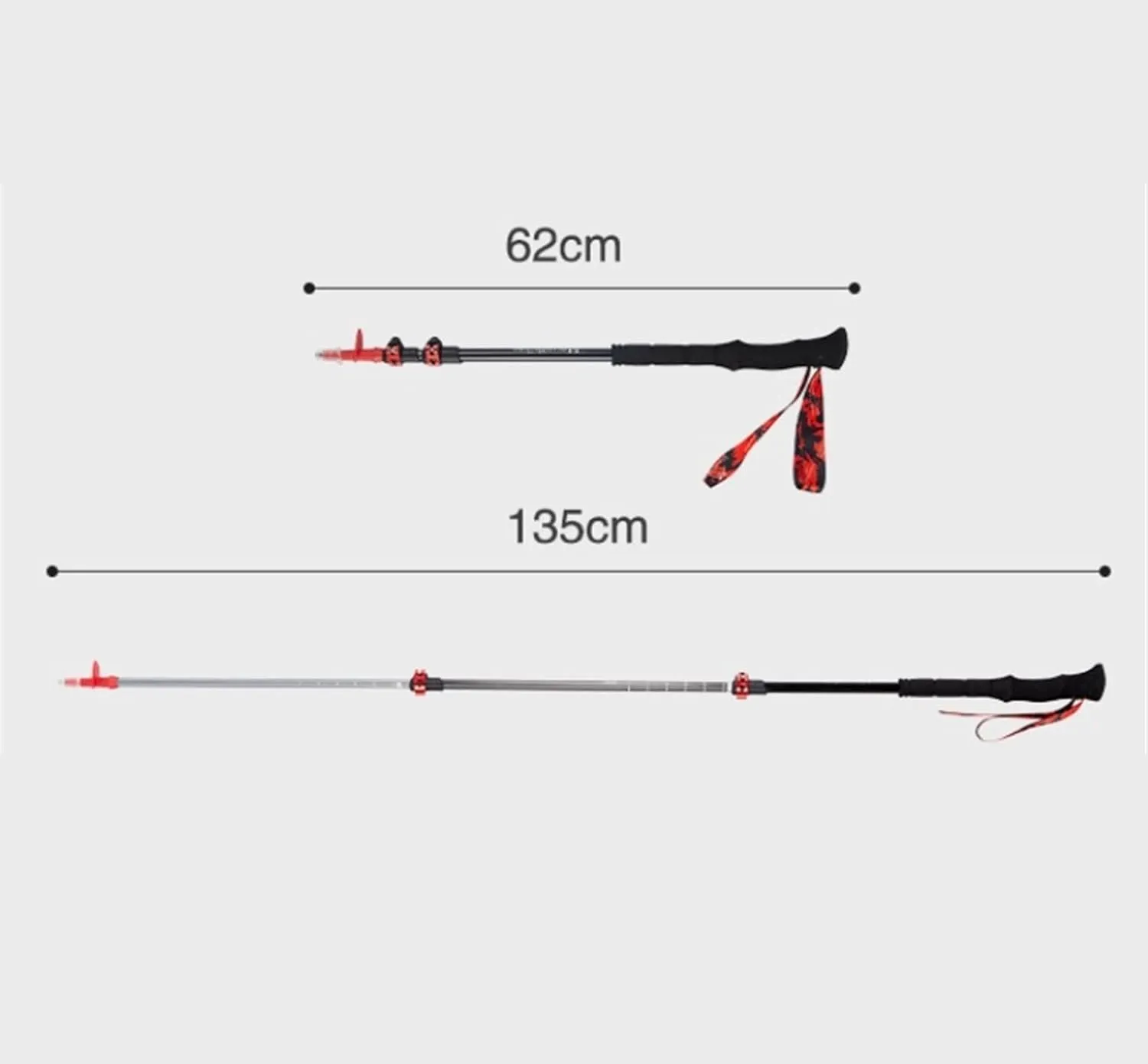 Hiking Trekking Poles Trekking Poles Adjustable Hiking Poles Aluminum Alloy Walking Poles Sticks for Camping Hiking Sticks for Trekking(Black)