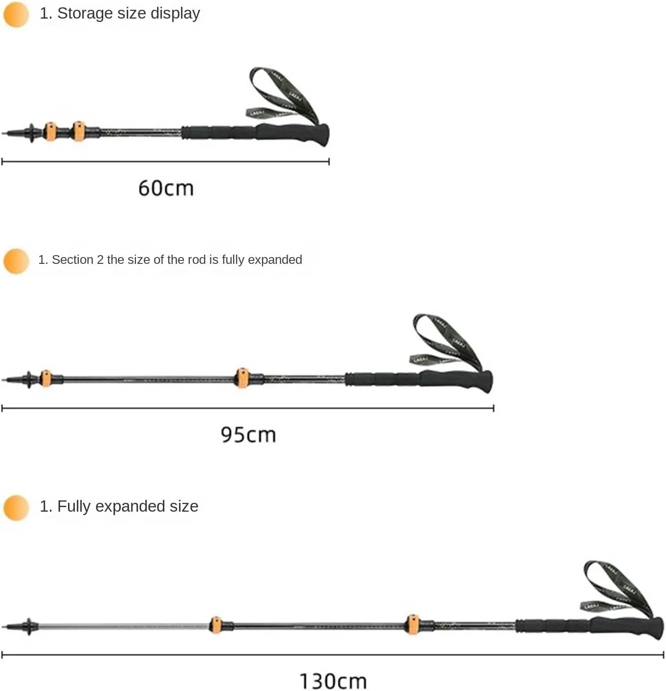 Hiking Trekking Poles Trekking Poles Adjustable Hiking Poles Aluminum Walking Poles Sticks for Camping Hiking Sticks for Trekking(Yellow)