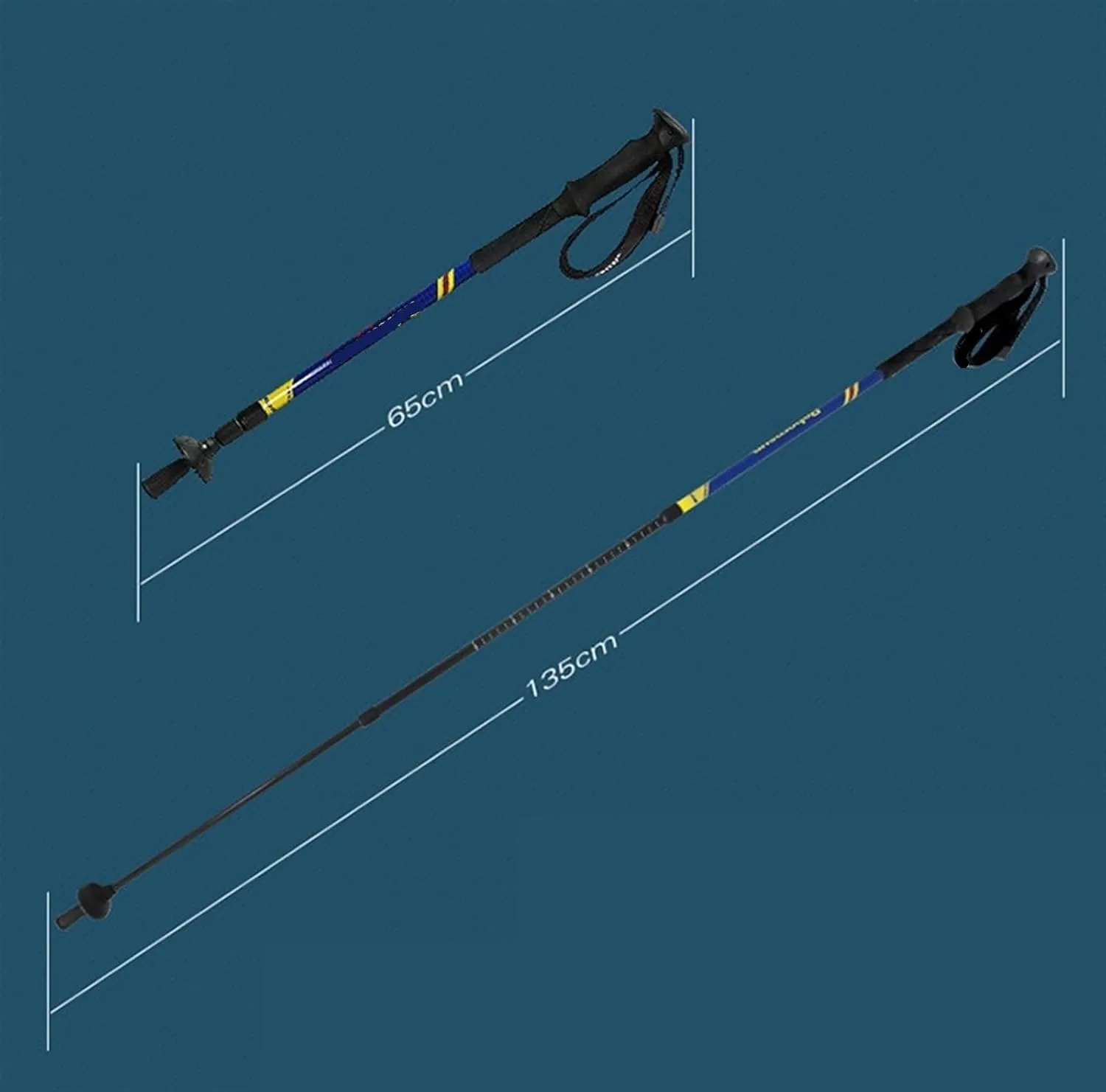 Hiking Trekking Poles Trekking Poles Carbon Fiber Adjustable Walking Sticks with Quick Locks Expandable Hiking Poles Hiking Sticks for Trekking(Blue)