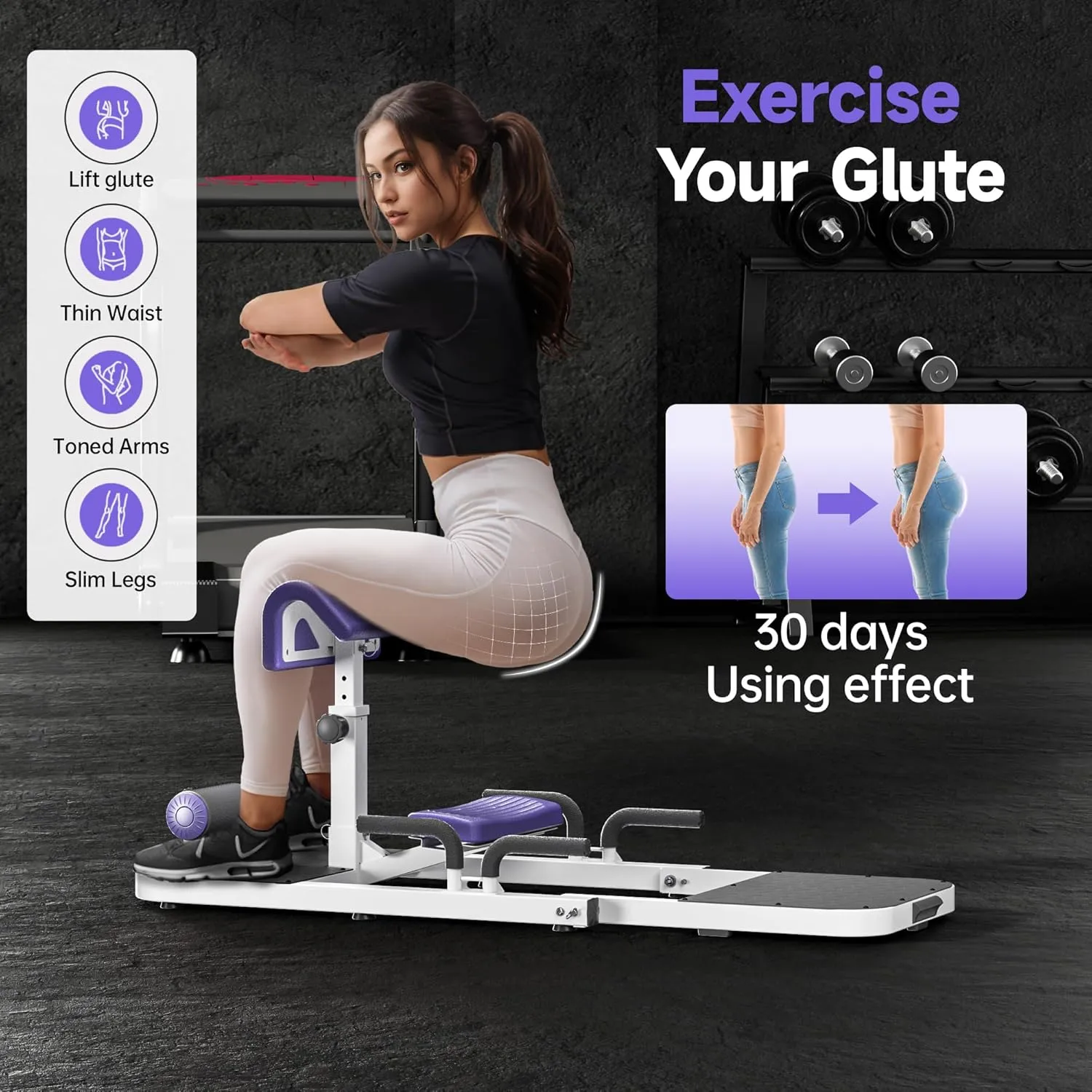 Hip Thrust & Squat Machine for Home – Multi-Function Glute Builder, Leg & Core Strengthening Equipment – Adjustable Sissy Squat, Hip Thrusts, Squat Assist Machine for Home Gym