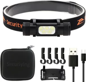 HL01 Headlamp Rechargeable, 2420LM Super Bright Head Lamp for Adults, 180 Degree Adjustable LED Head Light, 10 Modes Waterproof Head Flashlight for Camping Hiking (Without Battery)
