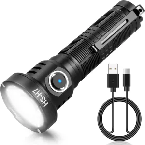 Home Safety H7 EDC USB Rechargeable Flashlight, High Lumens Tactical Flashligt Powerful Pocket Light with SFT-40 LED & TIR Lens Bright Waterproof Torch for Home Emergency,Home (H7 Pocket Light)