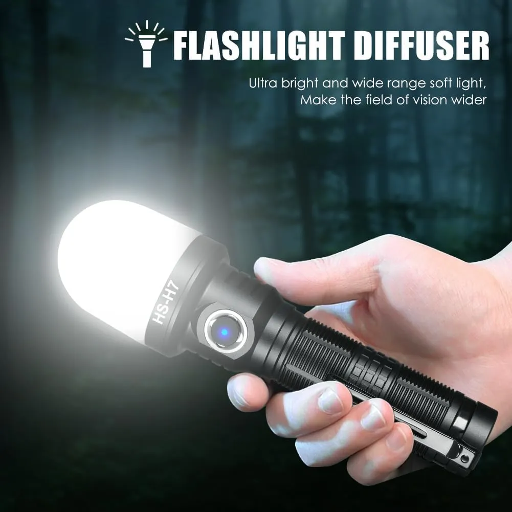 Home Safety H7 EDC USB Rechargeable Flashlight, High Lumens Tactical Flashligt Powerful Pocket Light with SFT-40 LED & TIR Lens Bright Waterproof Torch for Home Emergency,Home (H7 Pocket Light)