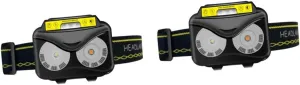 HOMSFOU 2pcs Outdoor Sensor Headlamp Tilt Led Torch for Night Running Fishing Camping and Hiking Lightweight Usb Rechargeable Ergonomic Design