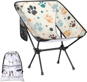 Honeybaby Folding Camping Chair Dog Paw Camping Chairs Lightweight Portable Chair Outdoor Foldable Chairs for Camping Travel Picnic Beach Hiking