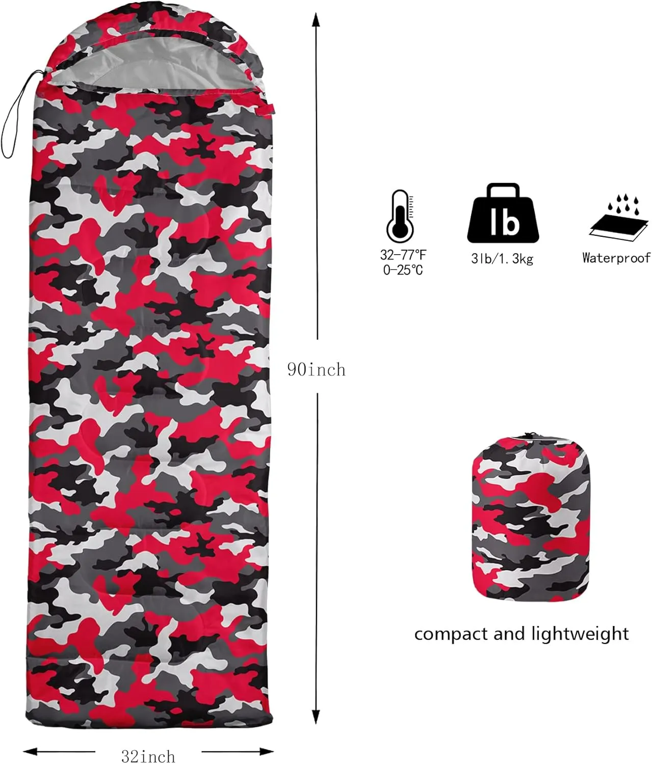 HOSIMA Butterfly Sleeping Bags for Adults and Kids for Camping,Black Gothic Ultralight Sleeping Bag for Cold Weather Summer.