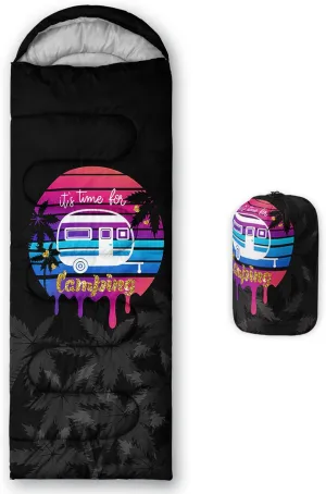 HOSIMA Butterfly Sleeping Bags for Adults and Kids for Camping,Black Gothic Ultralight Sleeping Bag for Cold Weather Summer.