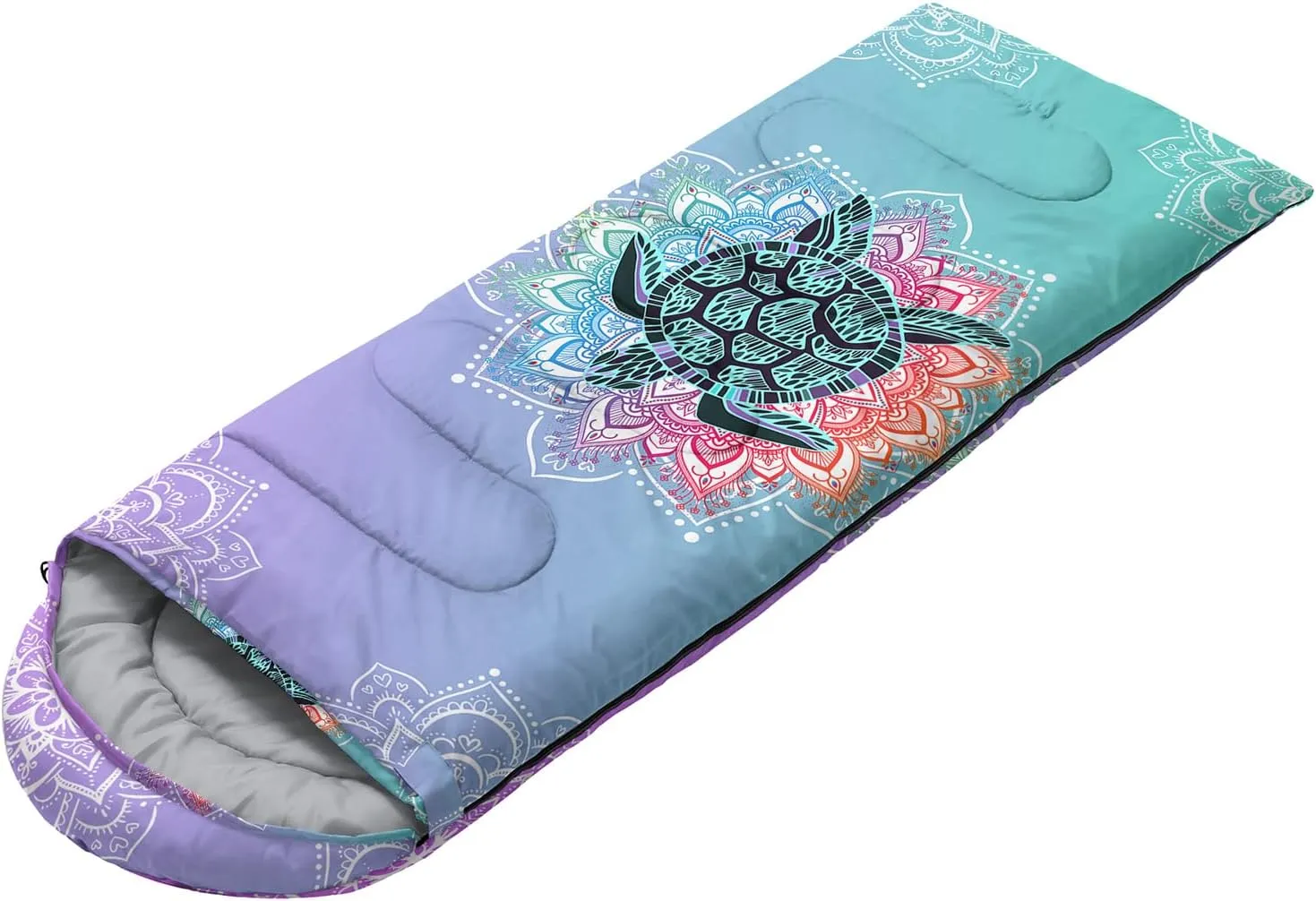 HOSIMA Cartoon Axolotl Sleeping Bags for Kids 10-12,Blue Cartoon Kids Sleeping Bags for Girls Boys,Compact Sleeping Bag for Camping Essentials and Hiking.
