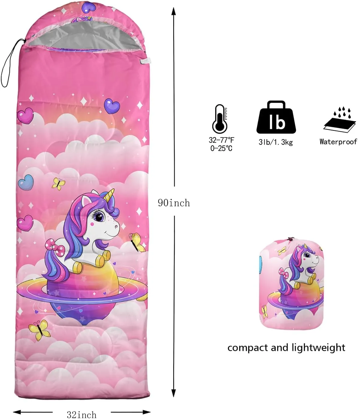 HOSIMA Nautical Theme Sleeping Bags for Adults Cold Weather & Warm Weather Hiking Sleeping Bags for Backpacking,Anchor Floral Pattern Kids Sleeping Bags for Camping Essentials for Tenting.