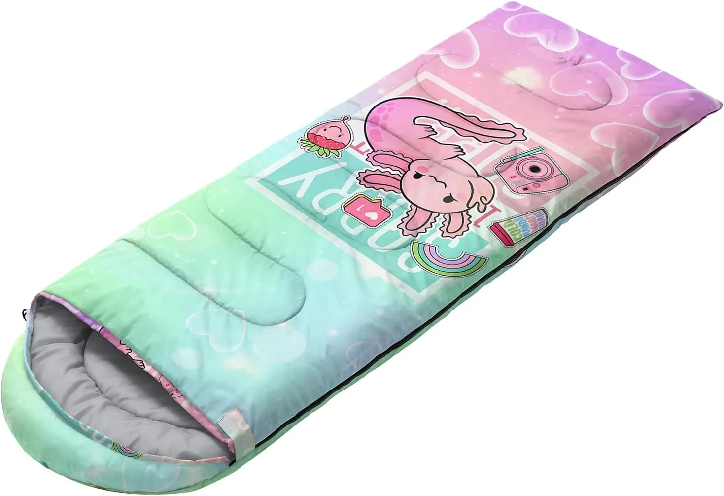 HOSIMA Nautical Theme Sleeping Bags for Adults Cold Weather & Warm Weather Hiking Sleeping Bags for Backpacking,Anchor Floral Pattern Kids Sleeping Bags for Camping Essentials for Tenting.