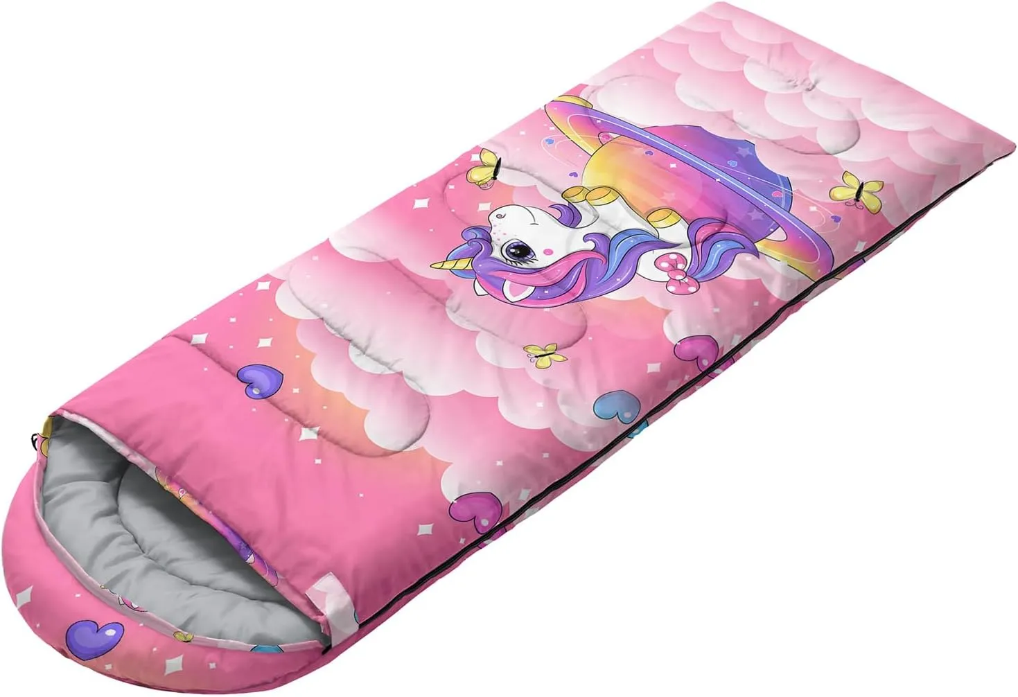 HOSIMA Nautical Theme Sleeping Bags for Adults Cold Weather & Warm Weather Hiking Sleeping Bags for Backpacking,Anchor Floral Pattern Kids Sleeping Bags for Camping Essentials for Tenting.