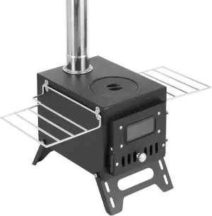 Hot Tent Stove, Camping Wood Stove for Tent,Compact and Portable, Doesn't Take Up Much Space, with Stainless Steel Storable Carrying Handle,can be Used for Heating/Cooking(Black)