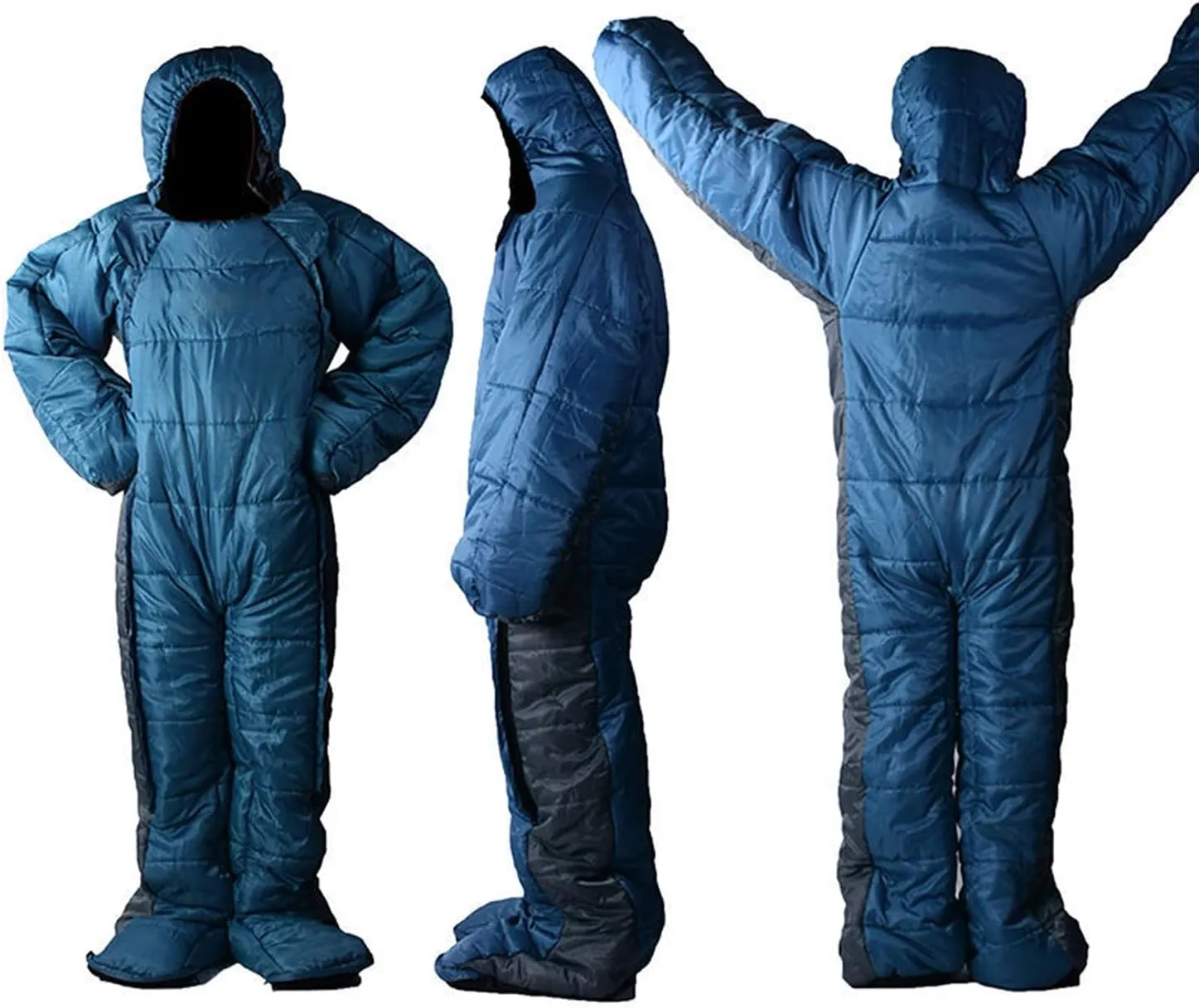 Human Walking Sleeping Bag, Adult Sleeping Bag for Camping Cold Weather 0 Degree, Mummy Style Lightweight Humanoid Sleeping Bag, Outdoor Wearable Warm Sleeping Suit for Men and Women