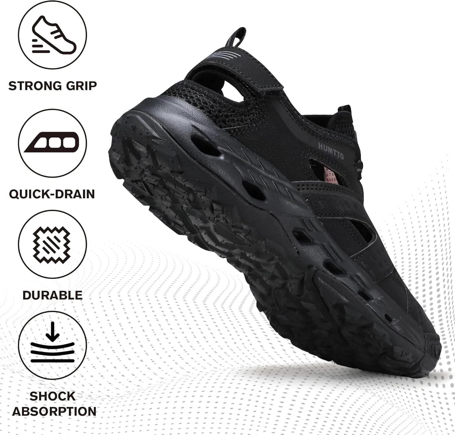 HUMTTO Women's Amphibious Closed Toe Hiking Sandals Quick-Dry Water Shoes Non-Slip Athletic Adjustable Outdoor Fisherman Summer Beach Walking Travel Sandals